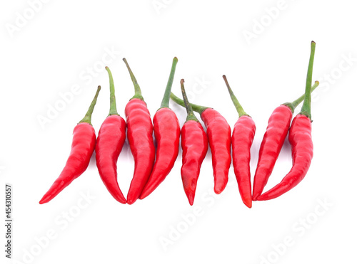 Red chili pepper isolated on white background.