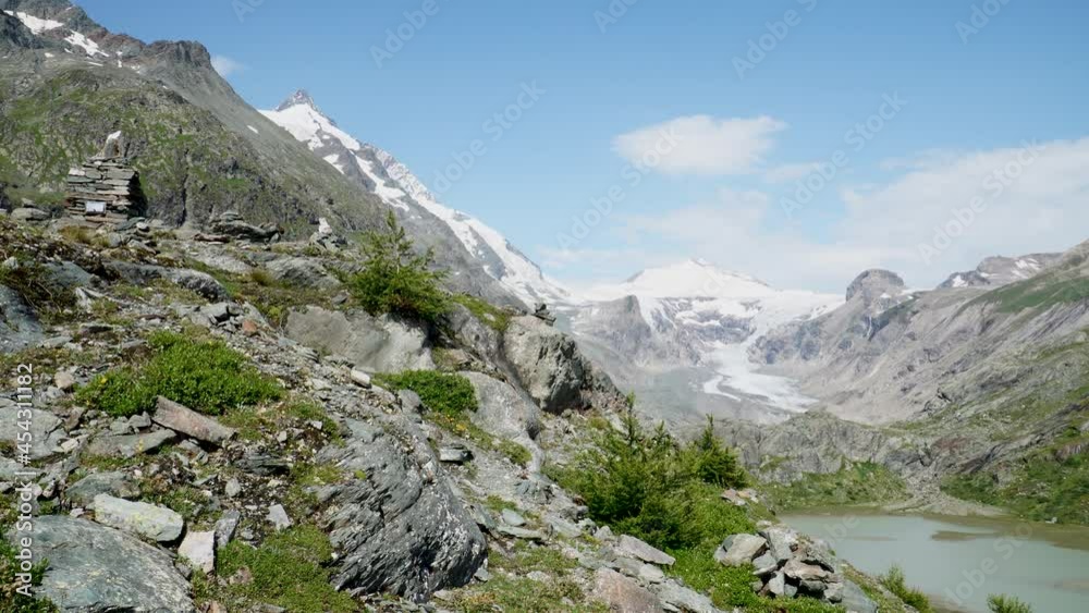 View on Johannisberg summit with Pasterze glacier in Hohe Tauern National Park, Grossglockner Massif View on Johannisberg summit with Pasterze glacier in Hohe Tauern National Park, Grossglockner Massif