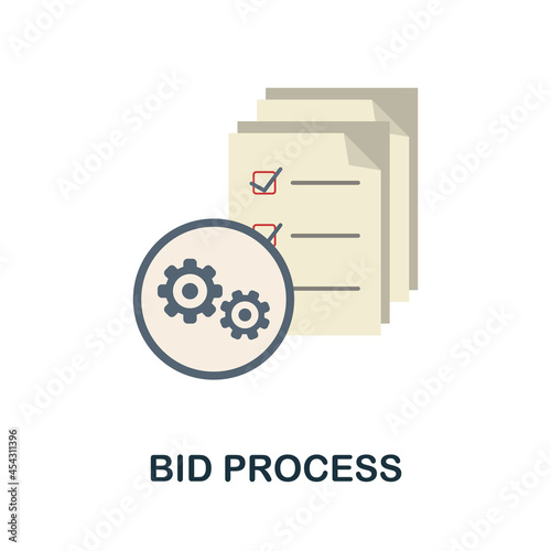 Bid Process flat icon. Simple sign from procurement process collection. Creative Bid Process icon illustration for web design, infographics and more