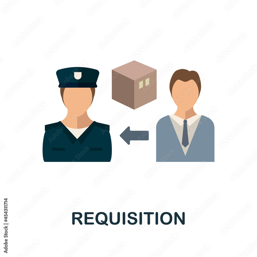 Requisition flat icon. Simple sign from procurement process collection. Creative Requisition icon illustration for web design, infographics and more