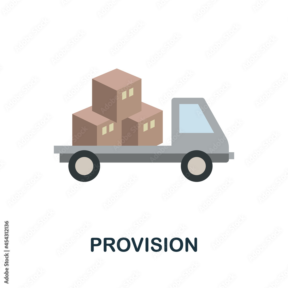 Obraz premium Provision flat icon. Simple sign from procurement process collection. Creative Provision icon illustration for web design, infographics and more