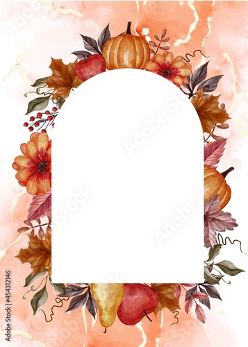 aesthetic autumn fall floral frame background