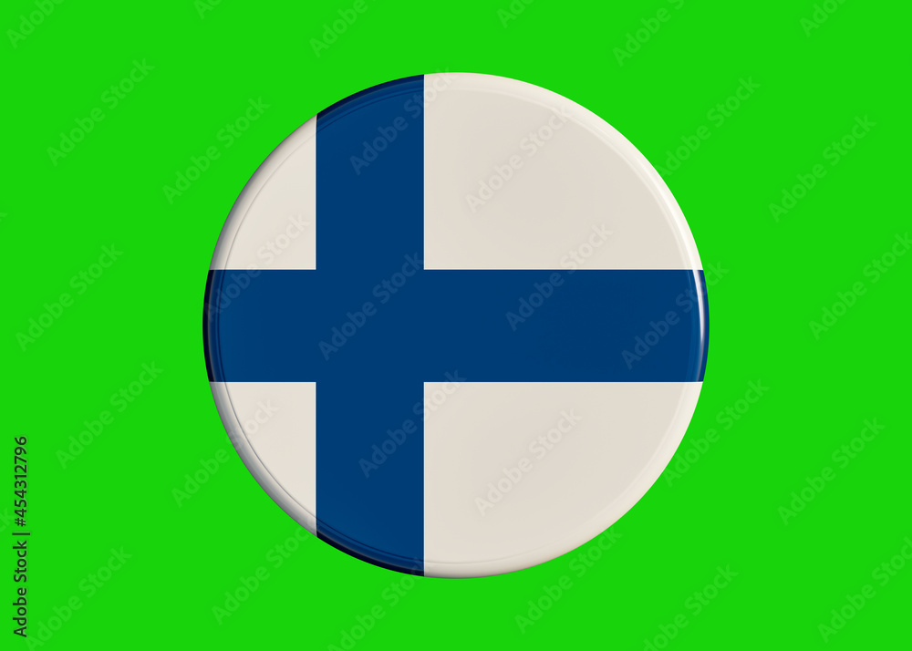 Obraz premium Finland badge for election, political, social campaigns or country specific marketing activity. Badge on green screen to cut out. 3D Illustration