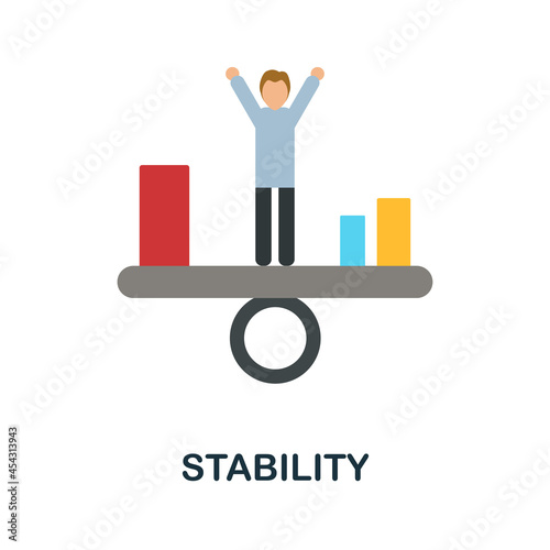 Stability flat icon. Colored sign from productivity collection. Creative Stability icon illustration for web design, infographics and more