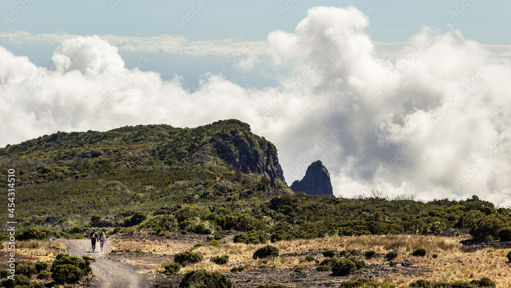 landscape with mountains and clouds