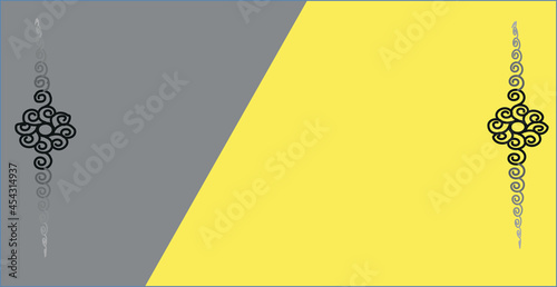 Illuminated yellow and gray trendy card diagonal background with patterns