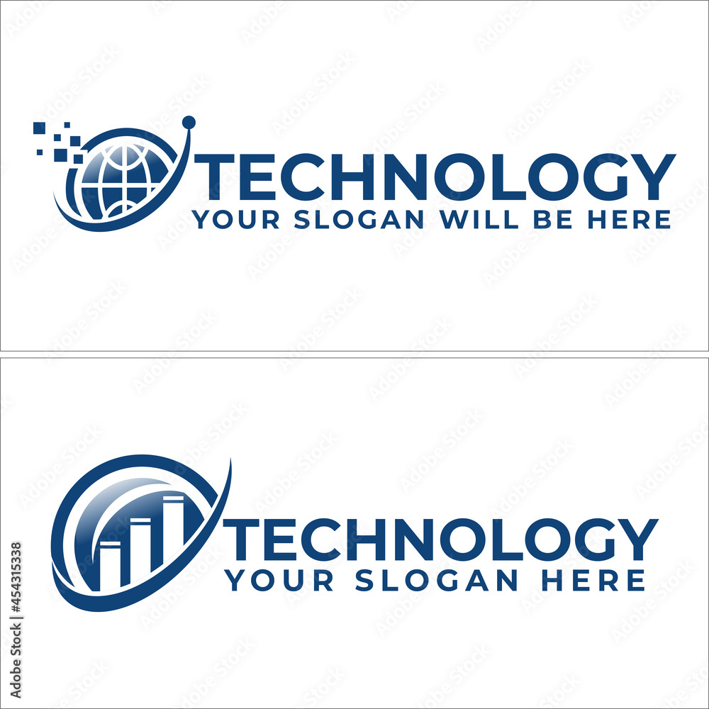 Modern technology web development logo design