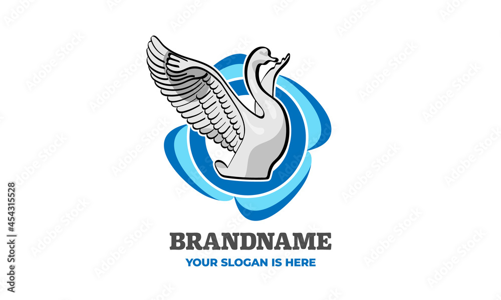 Swan logo design vector Swan logo design vector
