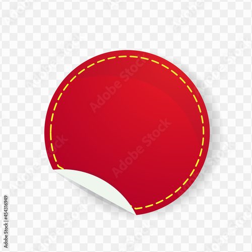 Tag design, red and yellow color, Vector Illustration with transparent background.