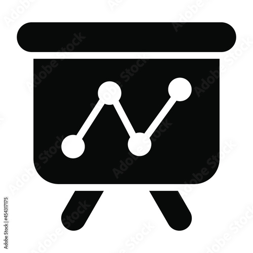 presentation glyph icon, business and finance icon.