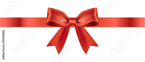 赤色のリボンのベクターイラスト(xmas,X'mas,クリスマス,ゴールド,バレンタイン,ホワイトデー)