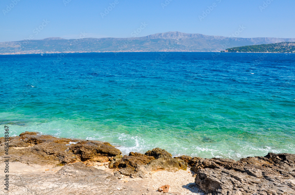 Turquoise water in Croatia. Idyllic scenery