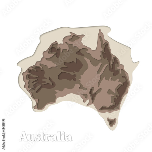 Happy Australia republic day. Typographic poster paper cut style. Lettering greeting card. National banner poster. Multilayer paper cut applique Australian. Republic day celebration paper art style