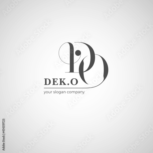 Initial Letter DO logo design. Trendy awesome artistic black and white color DO OD initial based Alphabet icon logo