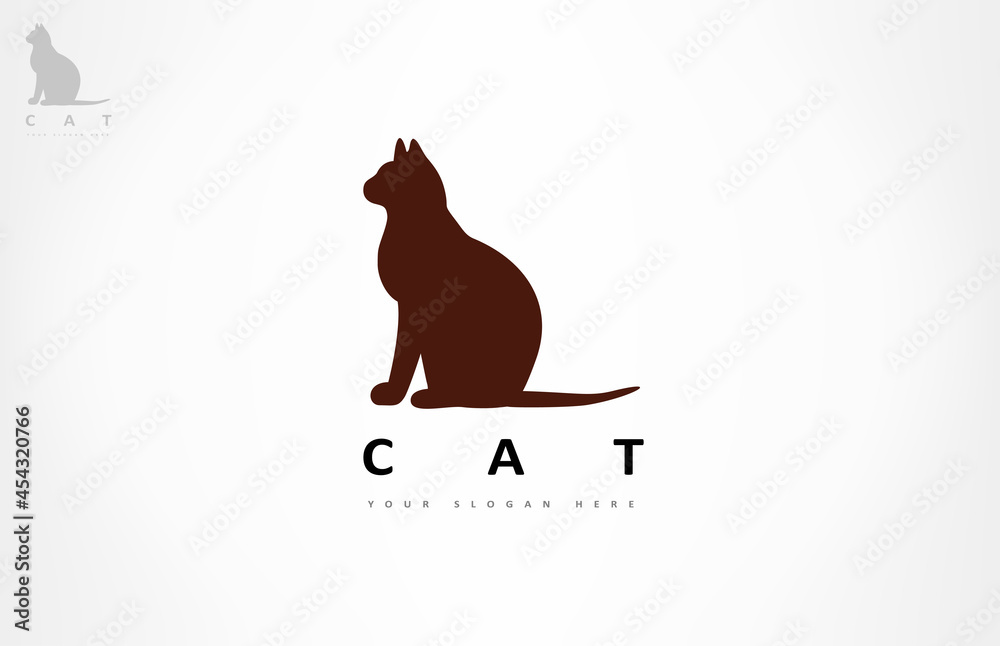 Cat logo vector animal design - obrazy, fototapety, plakaty 