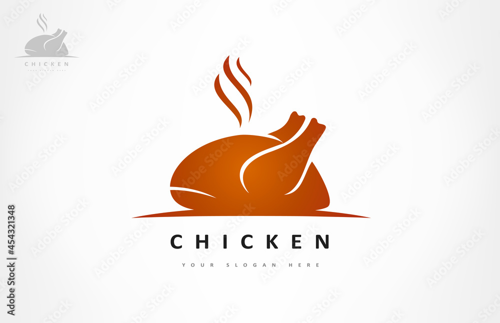 Roast chicken logo vector. Hen bird meat logo. Stock Vector Adobe Stock