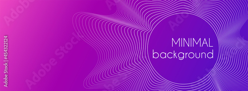 Abstract minimal purple gradient background. Vector long banner with wavy lines and place for text. Facebook cover template