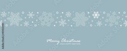christmas card with seamless pattern snowflake border
