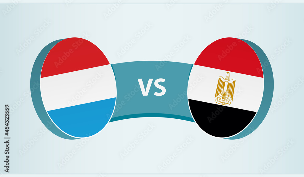 Luxembourg versus Egypt, team sports competition concept.