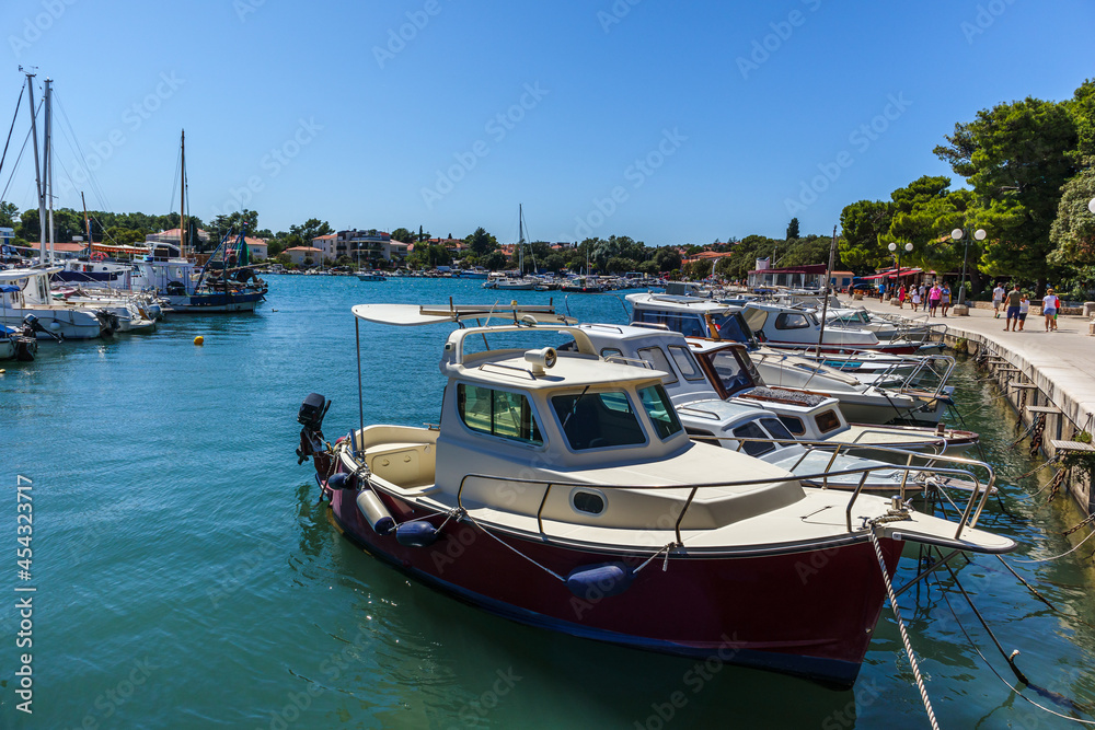 Krk city in Croatia with port