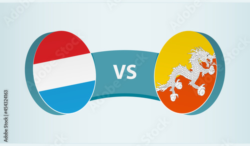 Luxembourg versus Bhutan, team sports competition concept.