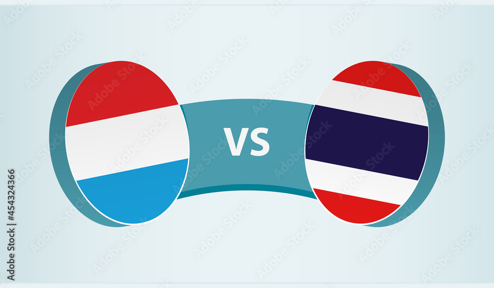 Luxembourg versus Thailand, team sports competition concept.