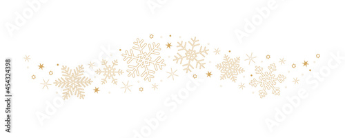 Obraz na plátně snowflakes and stars border isolated on white background