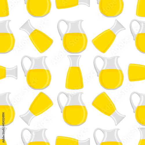 Illustration on theme big colored lemonade in glass jug