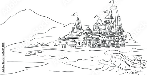 illustration of Jagannath temple of Puri in vector art