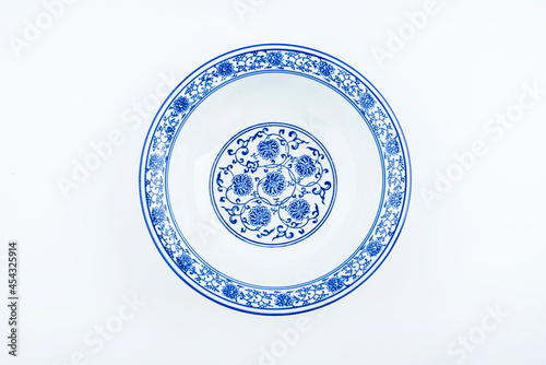 Photography Chinese food ceramic tableware blue and white porcelain bowl