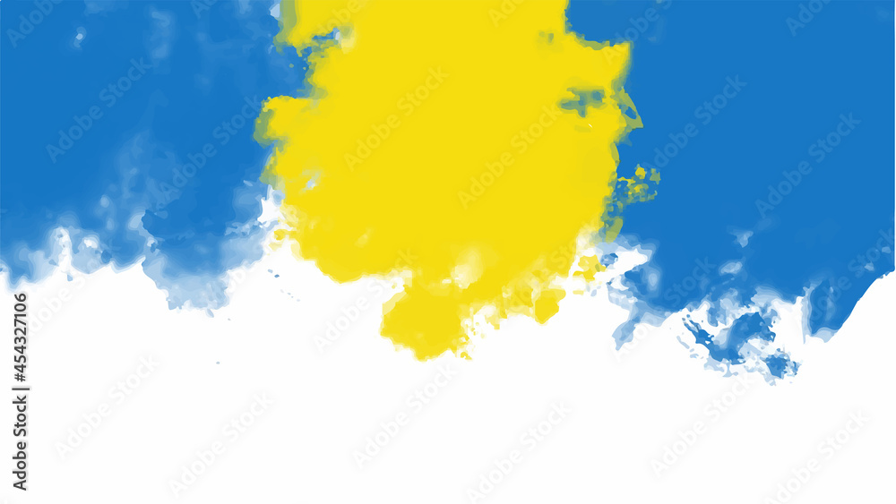 Obraz premium Blue and yellow watercolor background for your design, watercolor background concept, vector.