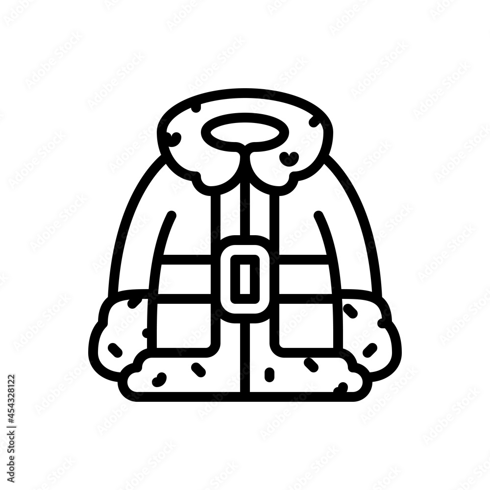 Santa claus coat outline icons. Vector illustration. Editable stroke. Isolated icon suitable for web, infographics, interface and apps.