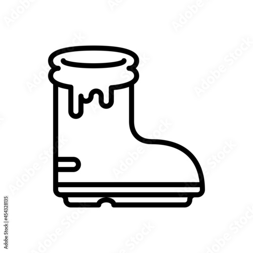 Red boots outline icons. Vector illustration. Editable stroke. Isolated icon suitable for web, infographics, interface and apps.