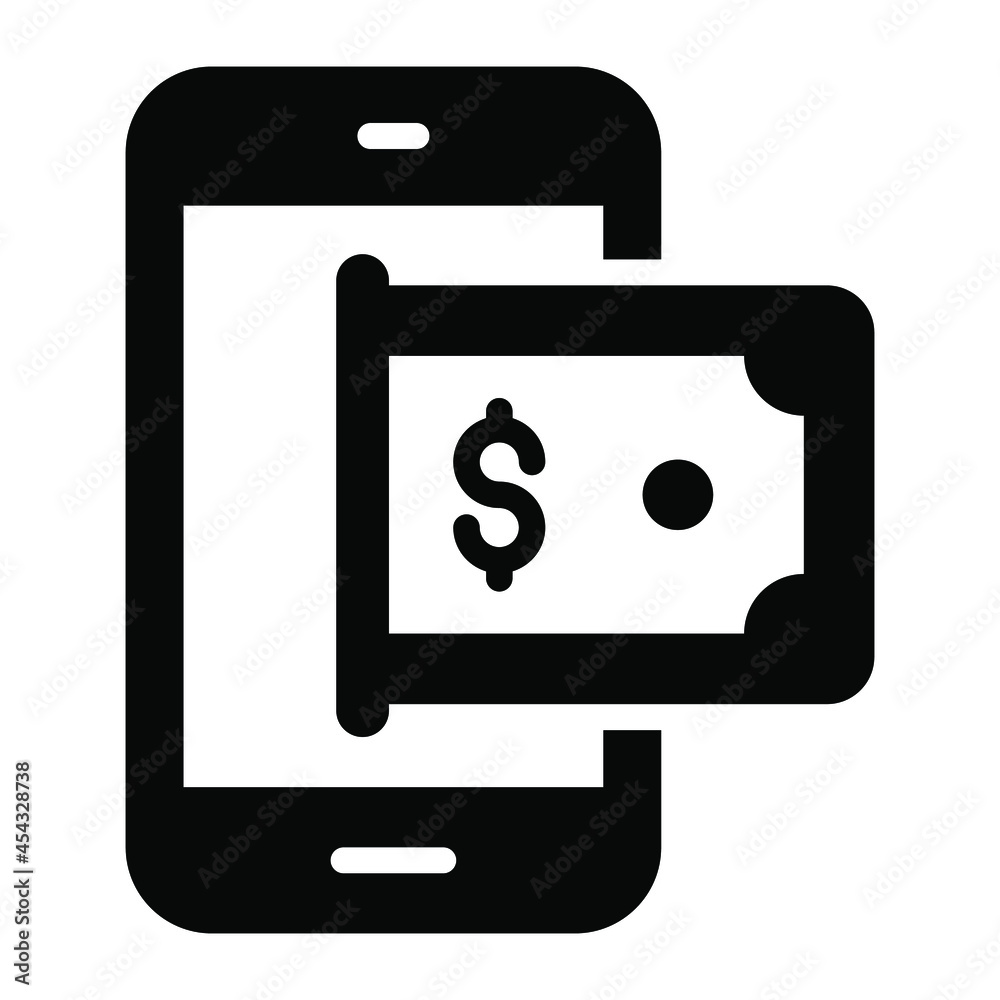 mobile pay glyph icon, business and finance icon. mobile pay glyph icon, business and finance icon.