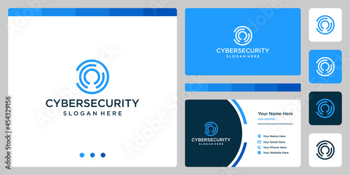Simple logo of a safe protection with advanced technology system, security locked tech linear logo Premium Vector