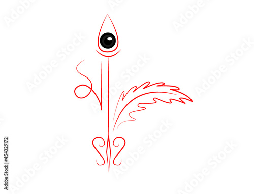 Durga eyes in leaf motif