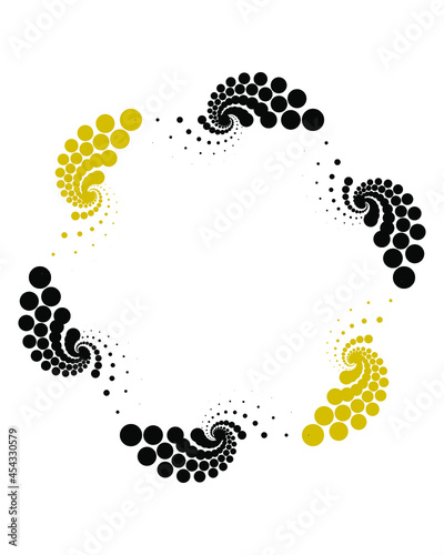 Design spiral polygon dots, art illustration