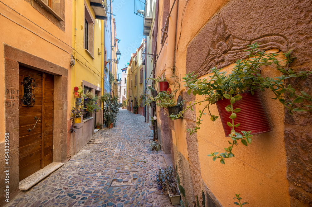 Bosa, colorful town in the province of Oristano, Sardinia, Italy