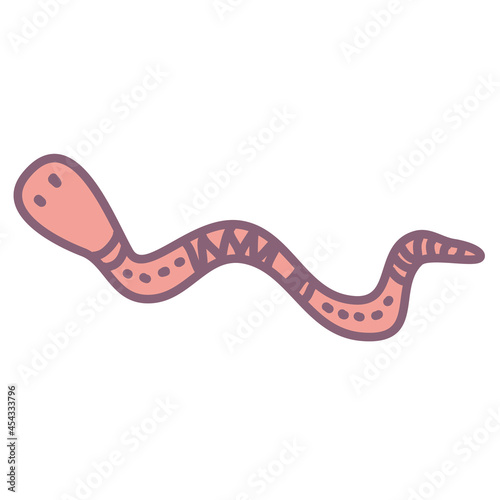 Cute cartoon snake in nursery scandinavian design
