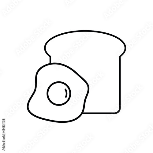breakfast icon Bread with egg icon vector 