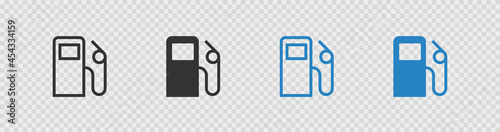Gas station icon. Fuel symbol isolated flat vector road sign