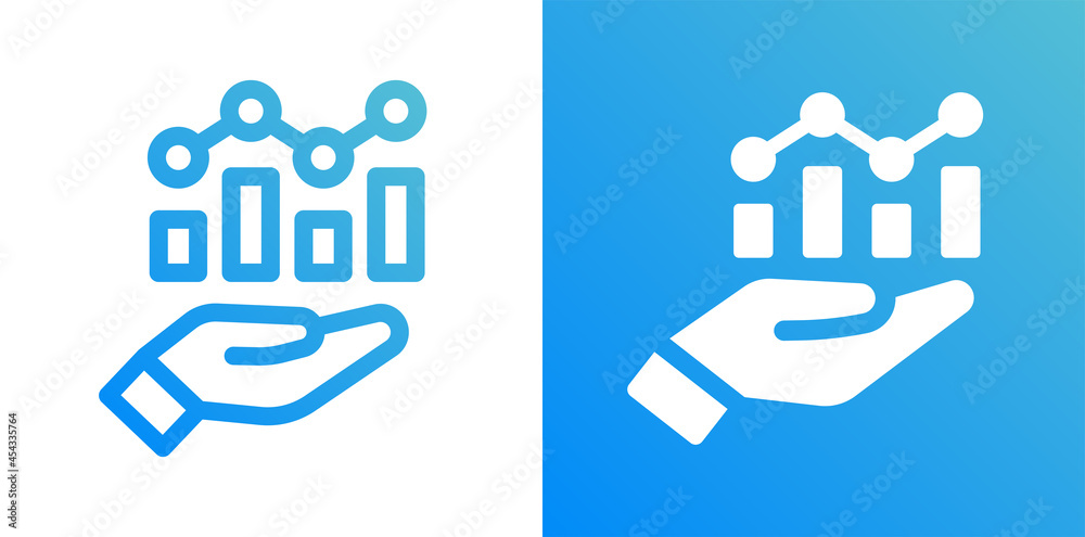 Data analysis icon with hand vector illustration. Data analysis icon with hand vector illustration.