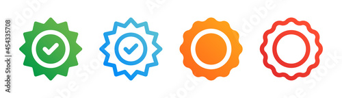 Verified badge icon set.