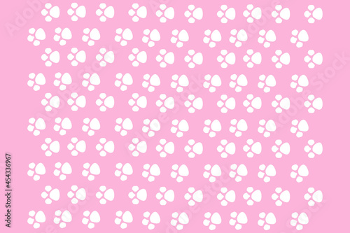 cat's paws on a pink background, seamless pattern for print design