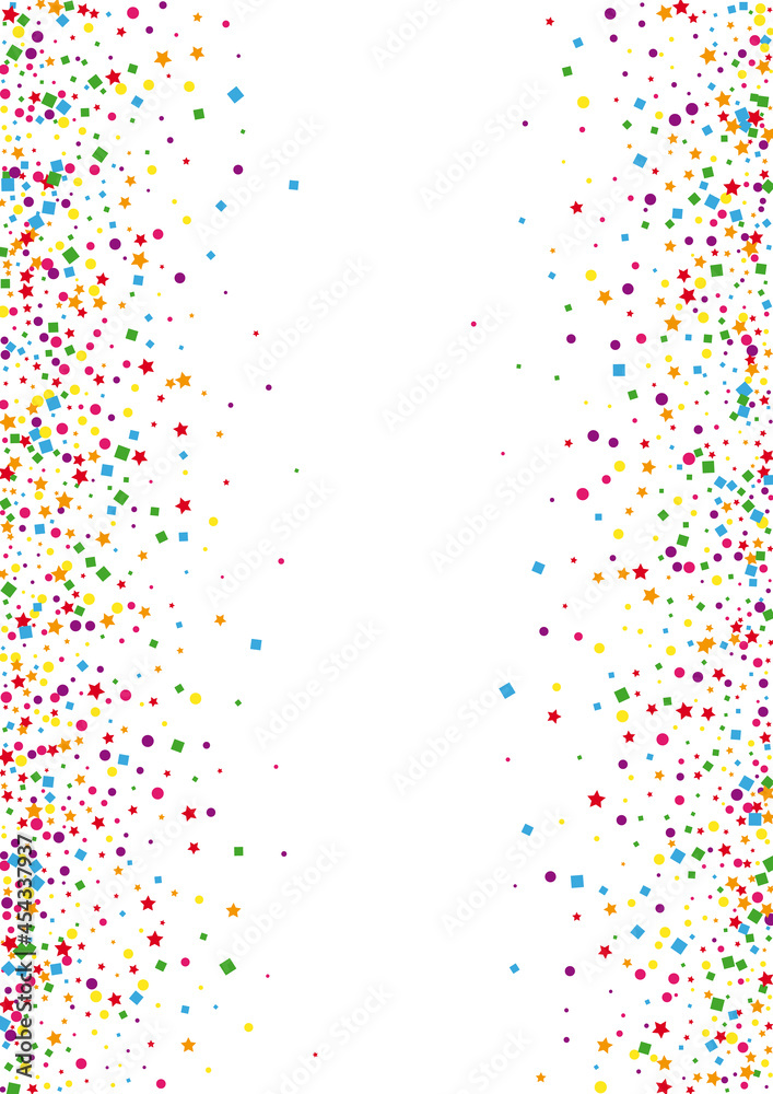 Blue Celebrate Dot Illustration. Abstract Confetti Decoration. Red Star Background. Frame Square Illustration. Purple Stars Circle.