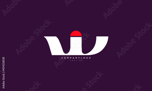 WI, IW, Abstract initial monogram letter alphabet logo design