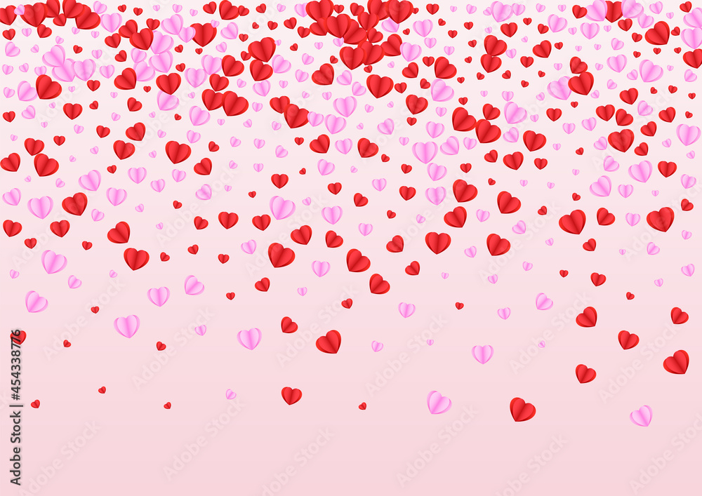 Pinkish Confetti Background Pink Vector. Birthday Frame Heart. Purple Shape Illustration. Lilac Confetti Drop Pattern. Fond Happy Backdrop.