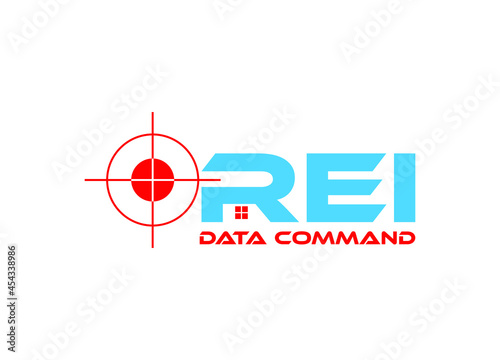 Real Estate & Data Command Logo or Icon Design Vector Image Template