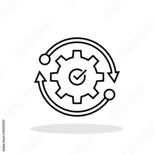 Project management icon in flat style. Technical support symbol for your web site design, logo, app, UI Vector EPS 10.