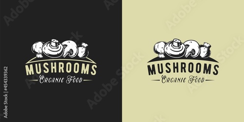 Mushroom cremini and champignon. White button for mushrooms picking. Vegetarian fungus portobello for food. Nature fungi for healthy nutrition